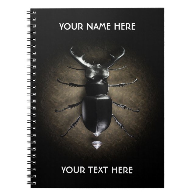 Beetle and diamond. Customisable Notebook (Front)