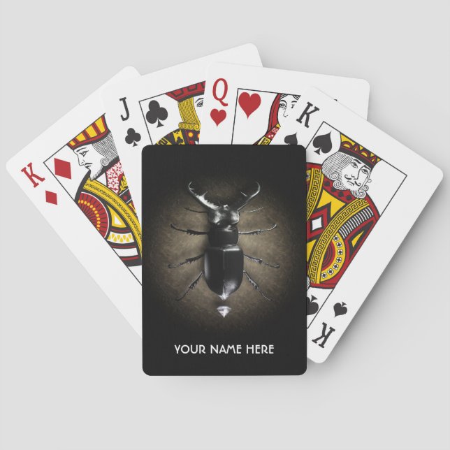 Beetle and diamond. Personalised Playing Cards (Back)
