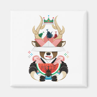 Beetle and watermelon (remake) magnet