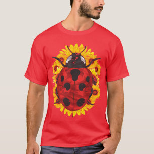 Beetle animal motif gift sunflower ladybug funny T-Shirt