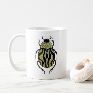 Beetle Art Ink Drawing Insect Goblincore Coffee Mug