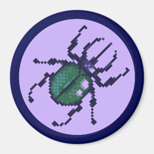 Beetle, beetle pixel art magnet