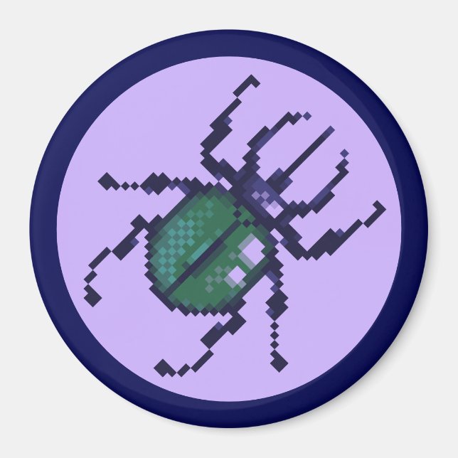 Beetle, beetle pixel art magnet (Front)