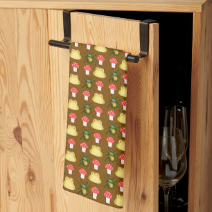 Beetle Bug, Frog And Mushroom Tea Towel