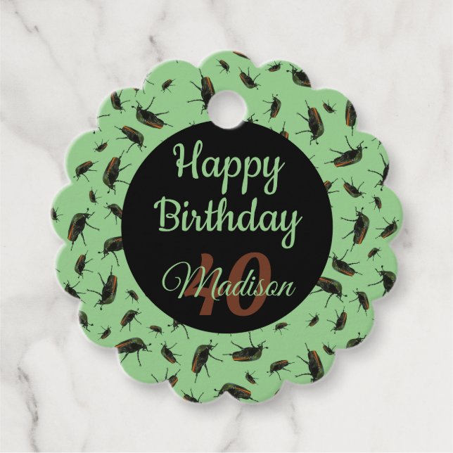 Beetle Bug Gift / Favour Tag - Personalised Option (Front)