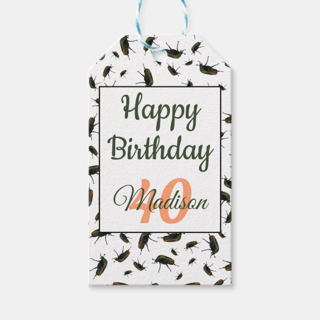 Beetle Bug Gift Tags - Personalisation Optional (Front)