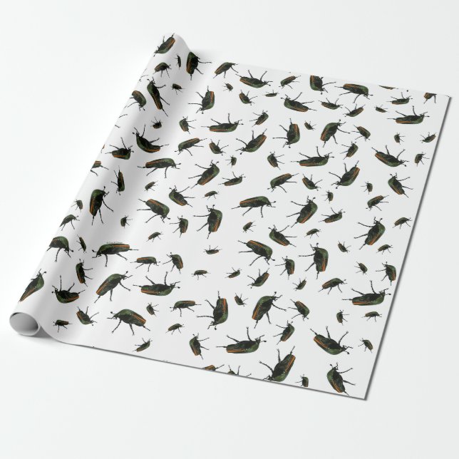 Beetle Bug Gift Wrapping Paper (Unrolled)