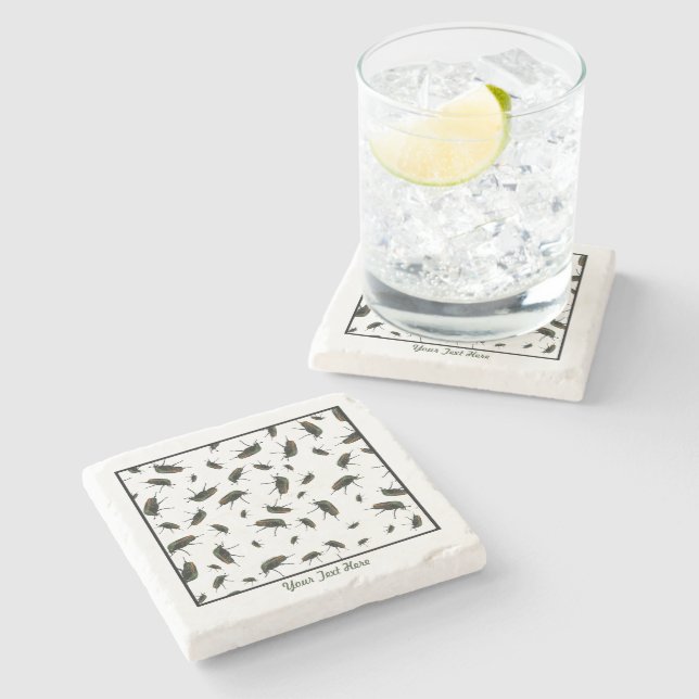 Beetle Bug Stone Coaster - Personalised Option (Side)