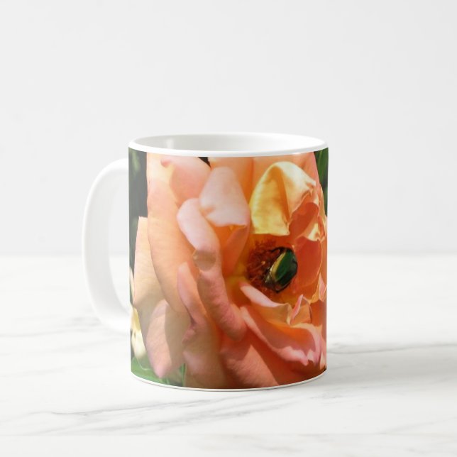 Beetle on a Rose Coffee Mug (Front Left)