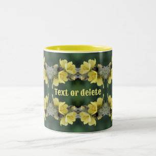 Beetle On Mullein Flower Abstract Personalised Two-Tone Coffee Mug