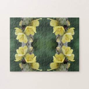 Beetle On Wild Mullein Flower Abstract  Jigsaw Puzzle