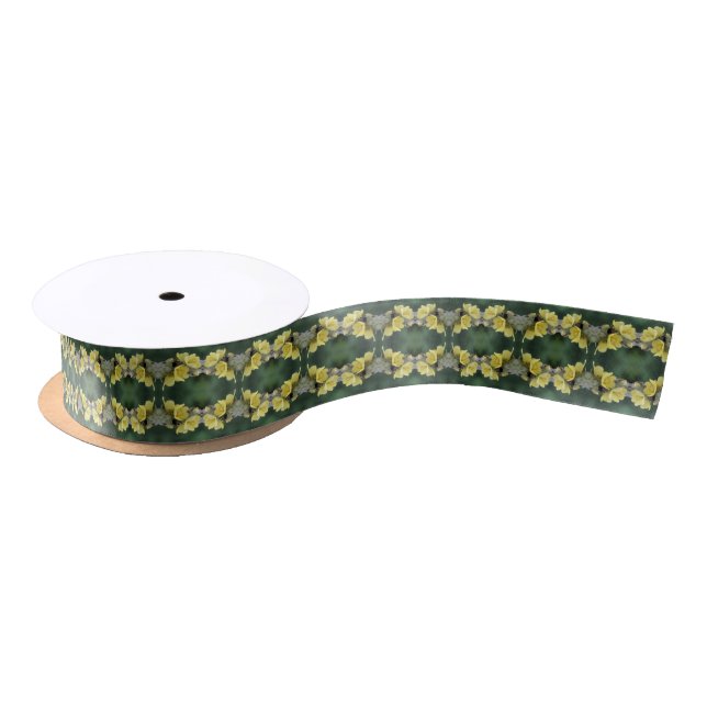 Beetle On Wild Mullein Flower Abstract  Satin Ribbon (Spool)