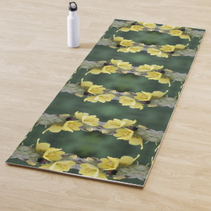 Beetle On Wild Mullein Flower Abstract Yoga Mat
