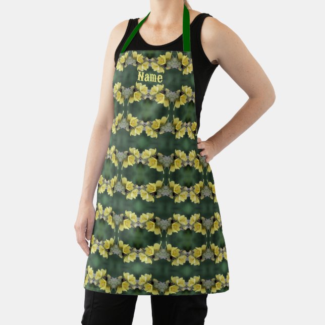 Beetle On Wild Mullein Flower Personalised Apron (Insitu)