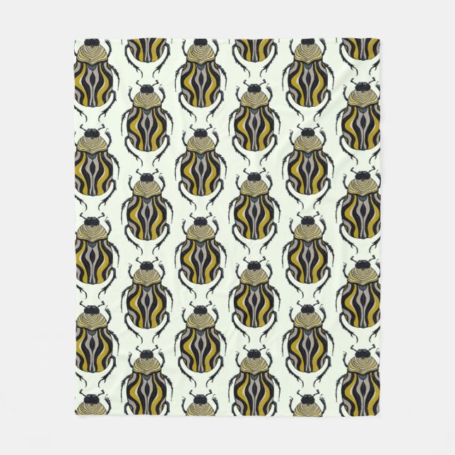 Beetle Pattern Insect Lover Fleece Blanket (Front)