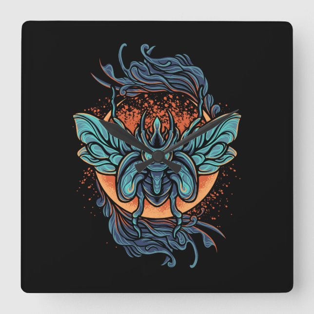 Beetle Square Wall Clock (Front)