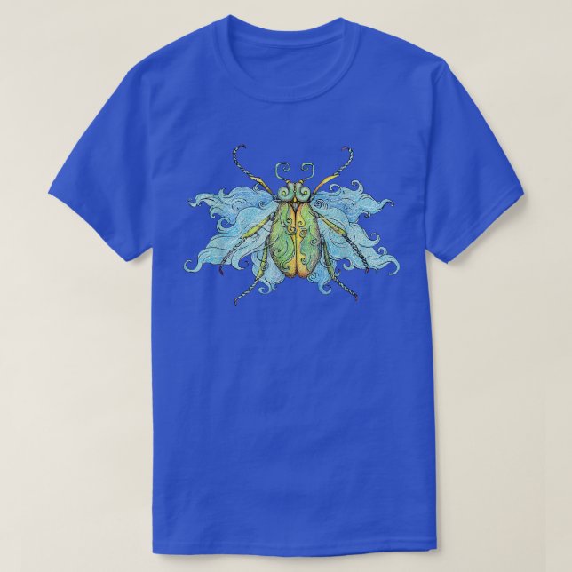 Beetle Tshirt, Fairy Beetle Art Tee, Bug Lover  T-Shirt (Design Front)