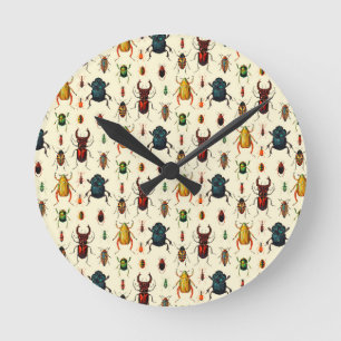 Beetle Varieties Round Clock