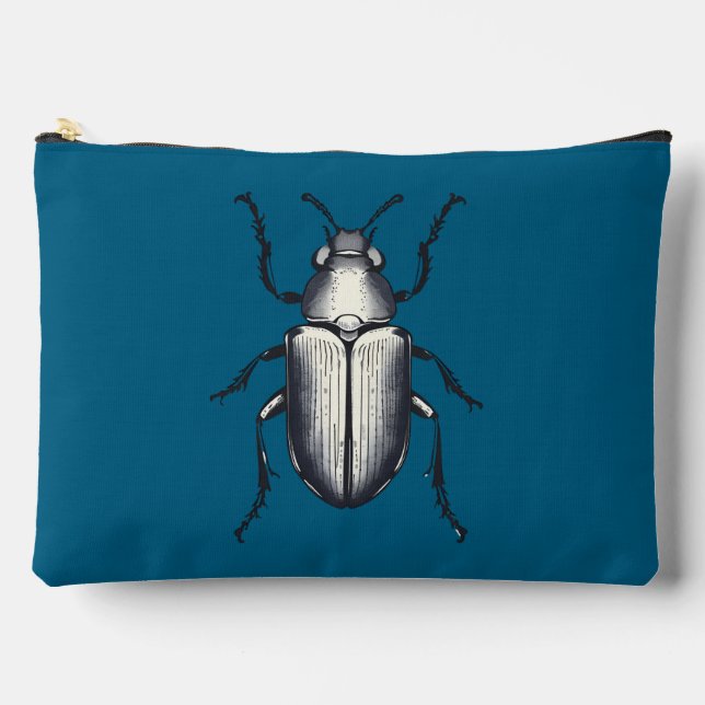 Beetle with Initials Accessory Pouch (Front)