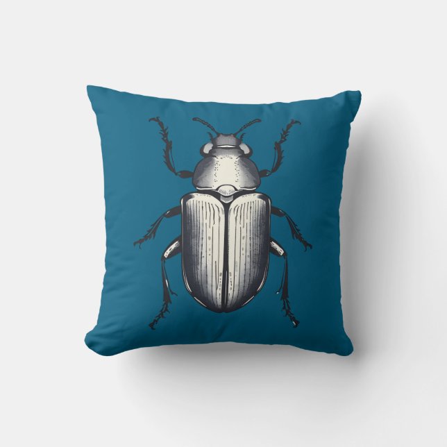 Beetle with Initials Cushion (Front)
