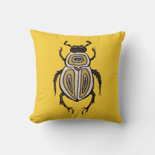 Beetle Yellow Insect Art Cushion