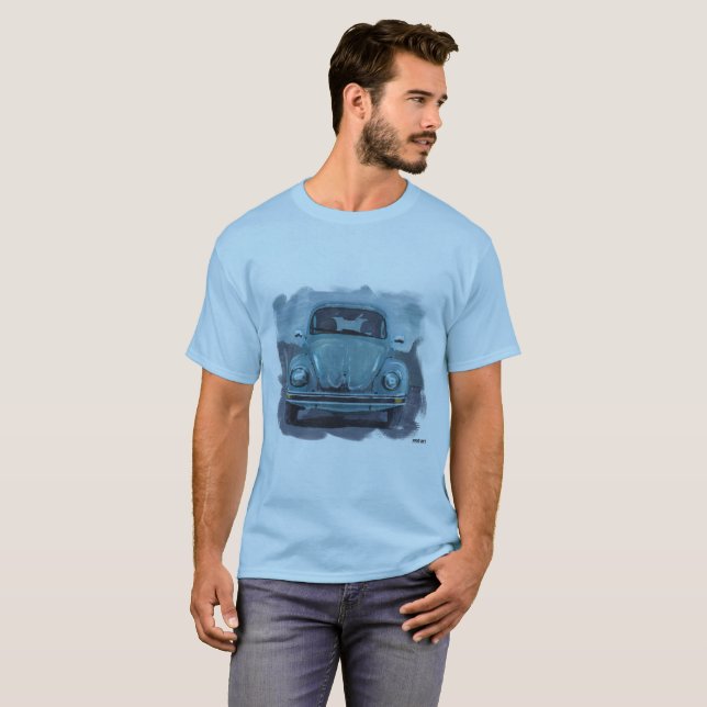 BeetleArtTee in Blue T-Shirt (Front Full)