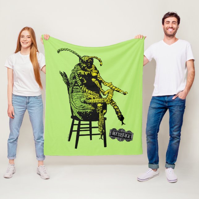 Beetlejuice | Beetle in Chair Fleece Blanket (In Situ)