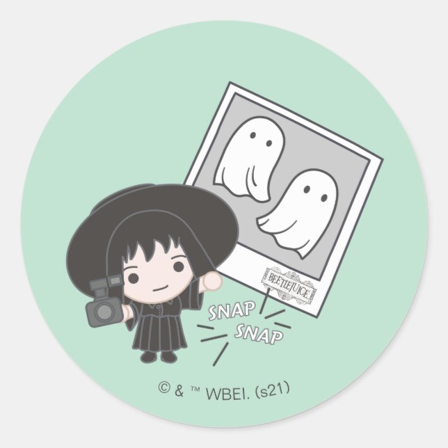 Beetlejuice | Chibi Lydia Ghost Photography Classic Round Sticker (Front)