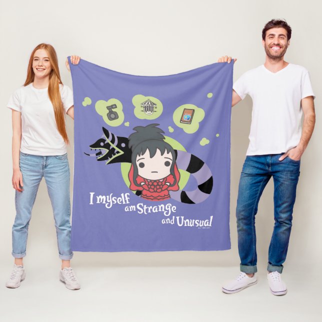 Beetlejuice | Chibi Lydia "Strange and Unusual" Fleece Blanket (In Situ)