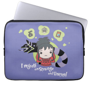 Beetlejuice   Chibi Lydia "Strange and Unusual" Laptop Sleeve