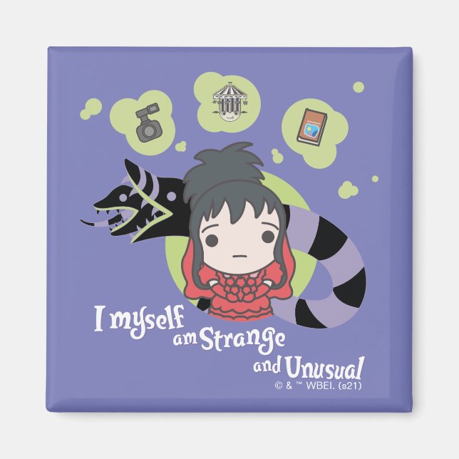 Beetlejuice | Chibi Lydia "Strange and Unusual" Magnet (Front)
