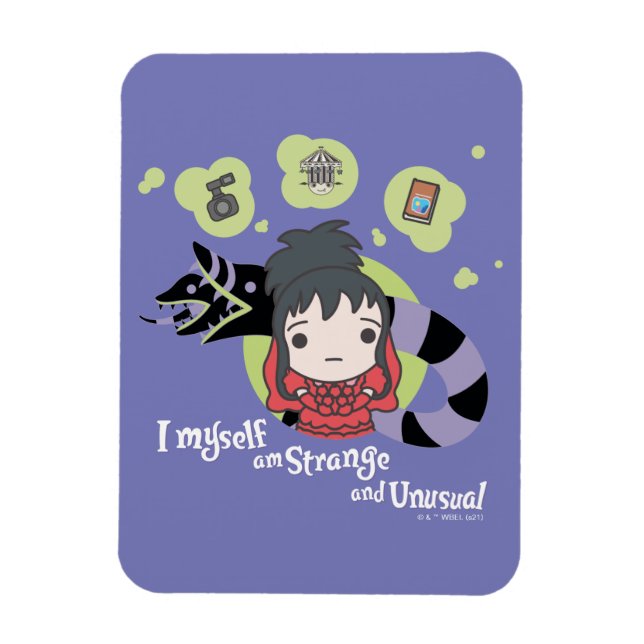 Beetlejuice | Chibi Lydia "Strange and Unusual" Magnet (Vertical)