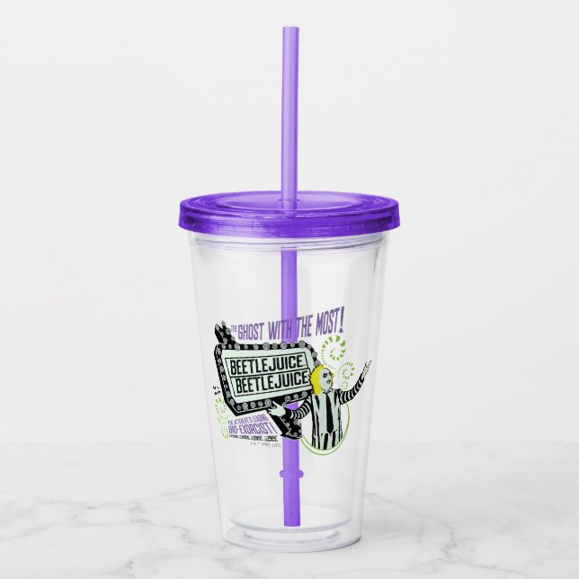 Beetlejuice | "Ghost With The Most" Marquee Acrylic Tumbler (Front)