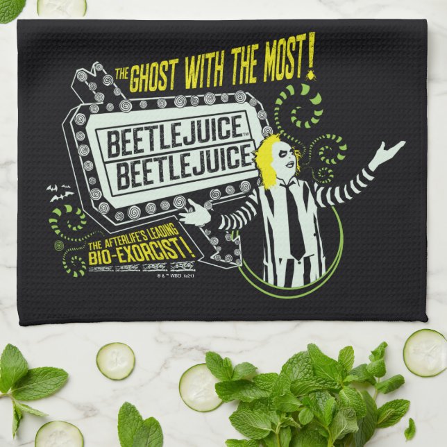 Beetlejuice | "Ghost With The Most" Marquee Tea Towel (Folded)
