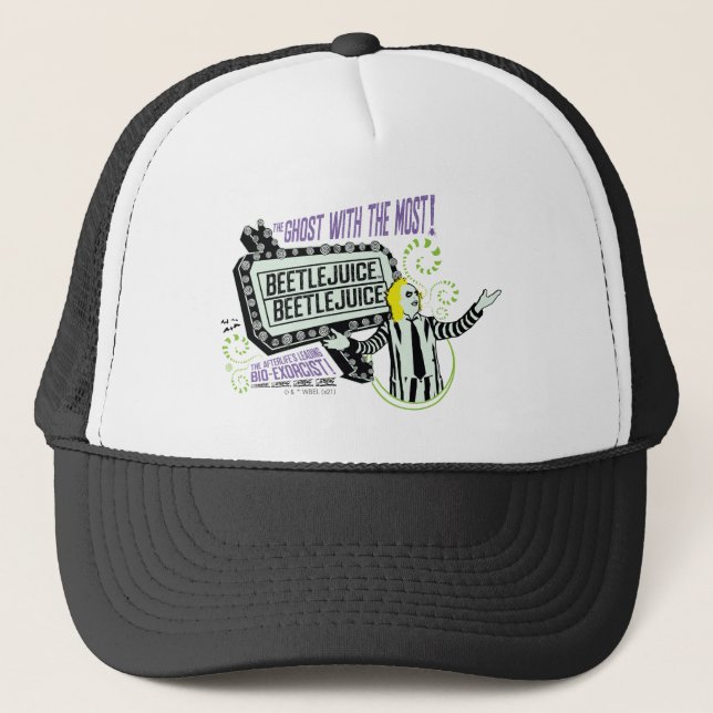 Beetlejuice | "Ghost With The Most" Marquee Trucker Hat (Front)