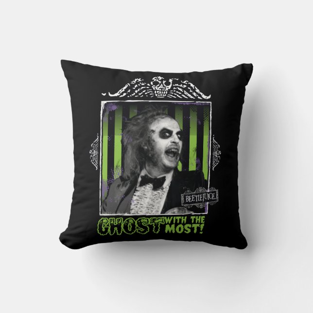 Beetlejuice | "Ghost With The Most" Portrait Cushion (Front)