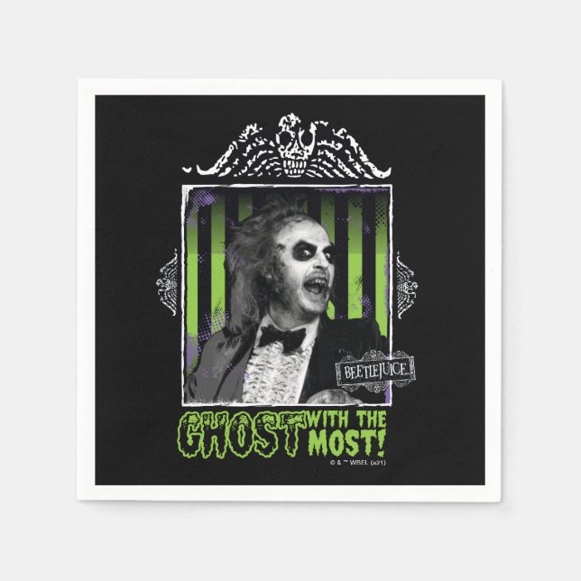 Beetlejuice | "Ghost With The Most" Portrait Napkin (Front)