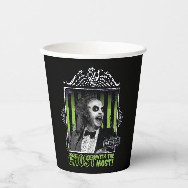 Beetlejuice | "Ghost With The Most" Portrait Paper Cups (Front)