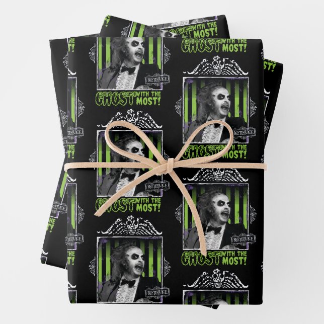 Beetlejuice | "Ghost With The Most" Portrait Wrapping Paper Sheet (In situ)