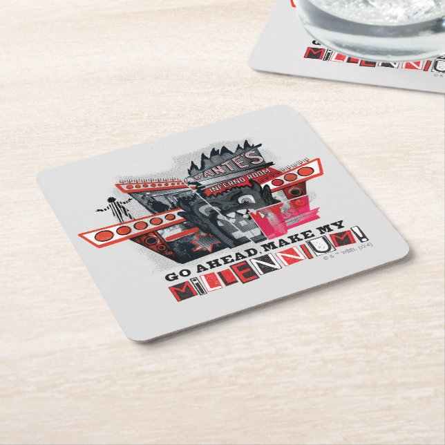 Beetlejuice | Go Ahead Make My Millennium Square Paper Coaster (Angled)