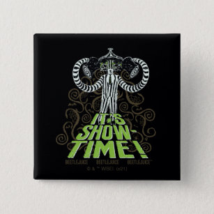 Beetlejuice   It's Show Time! 15 Cm Square Badge