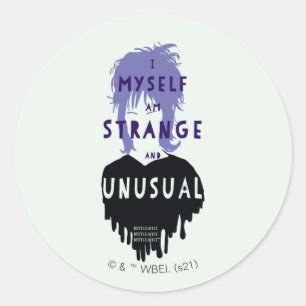 Beetlejuice Lydia "Strange and Unusual" Graphic Classic Round Sticker