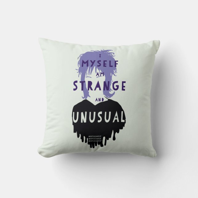 Beetlejuice | Lydia "Strange and Unusual" Graphic Cushion (Front)