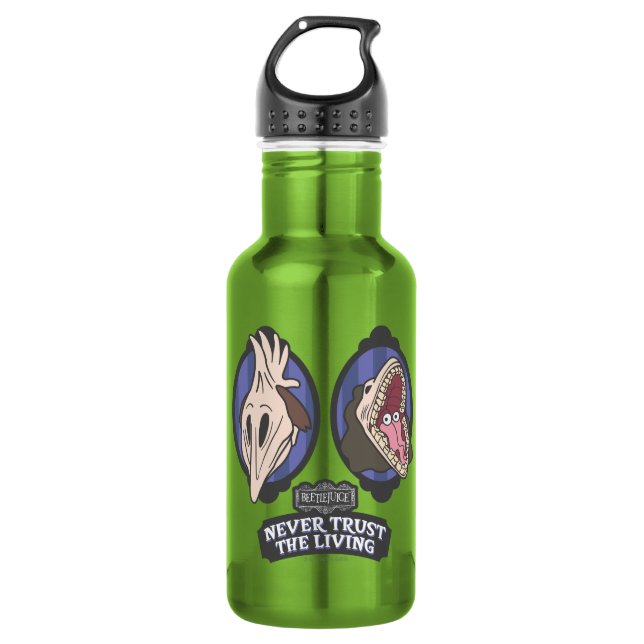 Beetlejuice | Maitlands "Never Trust The Living" 532 Ml Water Bottle (Front)