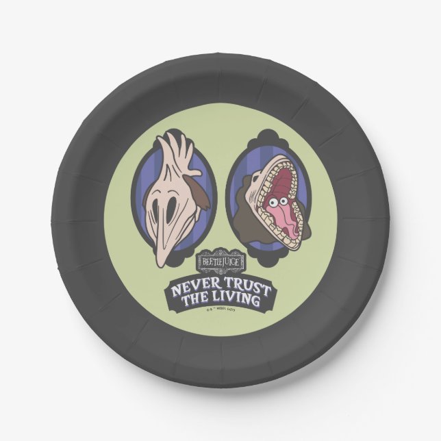Beetlejuice | Maitlands "Never Trust The Living" Paper Plate (Front)