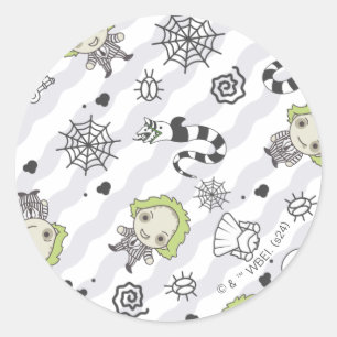 Beetlejuice Pattern Classic Round Sticker