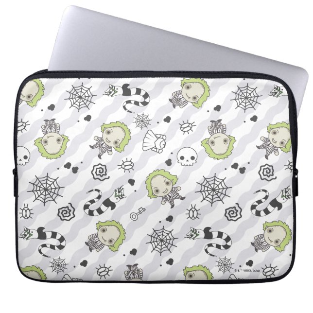Beetlejuice Pattern Laptop Sleeve (Front)