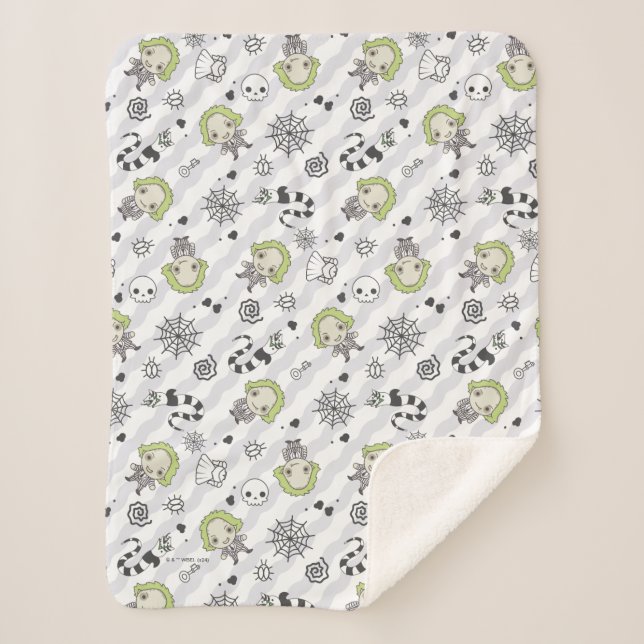 Beetlejuice Pattern Sherpa Blanket (Front)