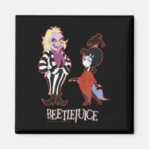 Beetlejuice Red Outline Beetlejuice And Lydia Cart Magnet
