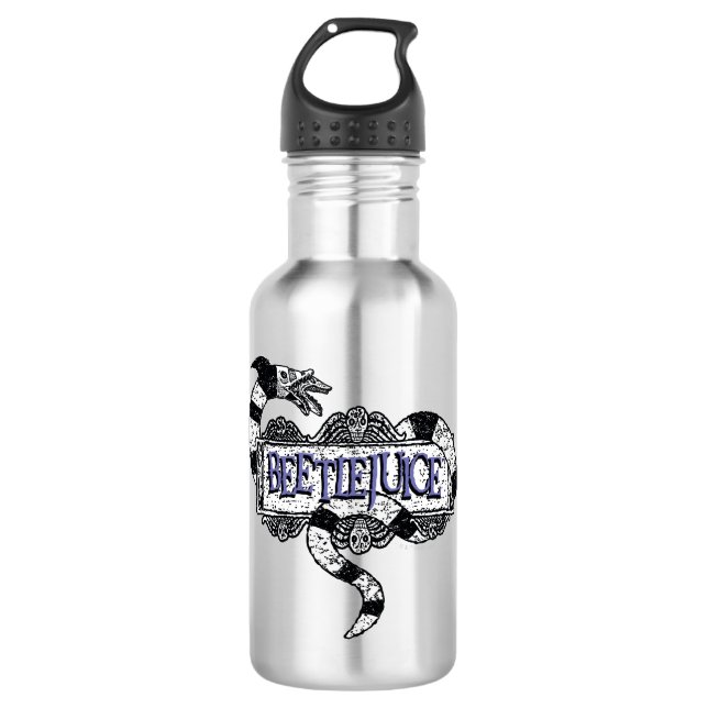 Beetlejuice | Sandworm Coiled on Beetlejuice Logo 532 Ml Water Bottle (Front)